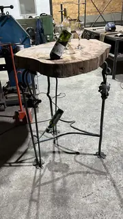 Bar table with vine-shaped legs, another shot.