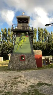Tower with decorative figures.