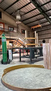 Workshop interior and mezzanine.