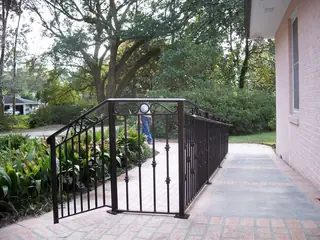 Railing beside a terrace.