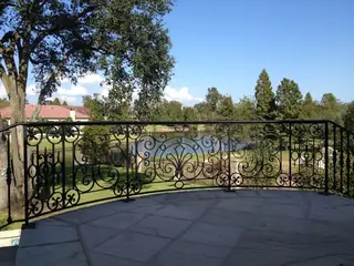 Railing around a terrace.
