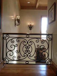 Railing on a landing.