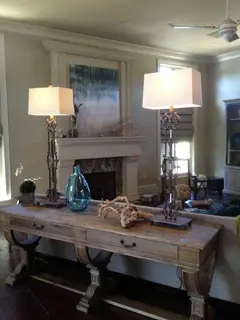 Console table in an entrance hall.