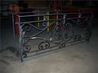 Railing section in the workshop.
