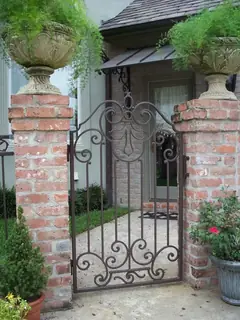 Garden gate between two pillars.