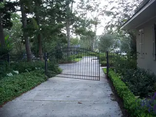 Gate at the end of a path.